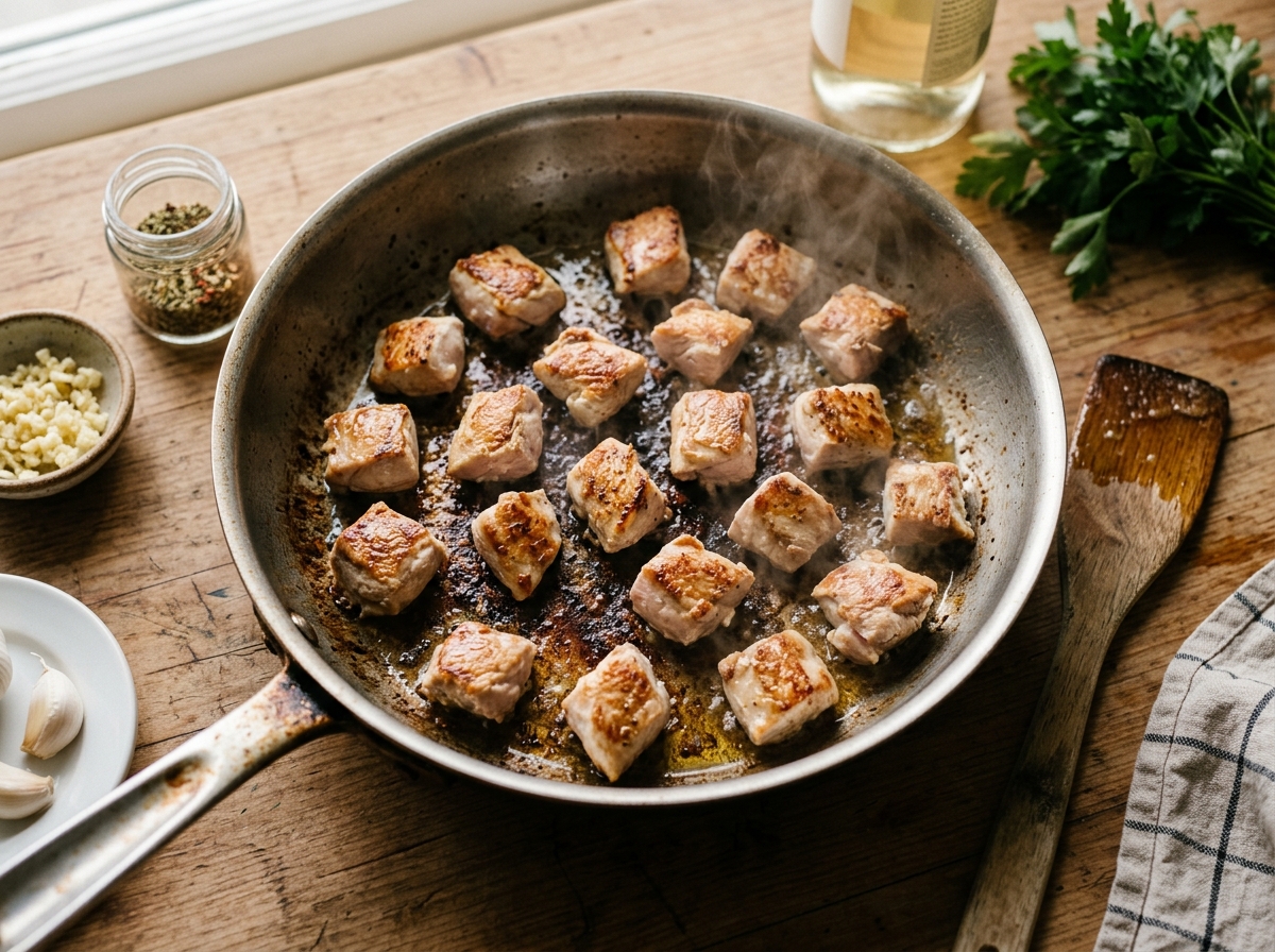 Golden seared chicken breast ready for slicing