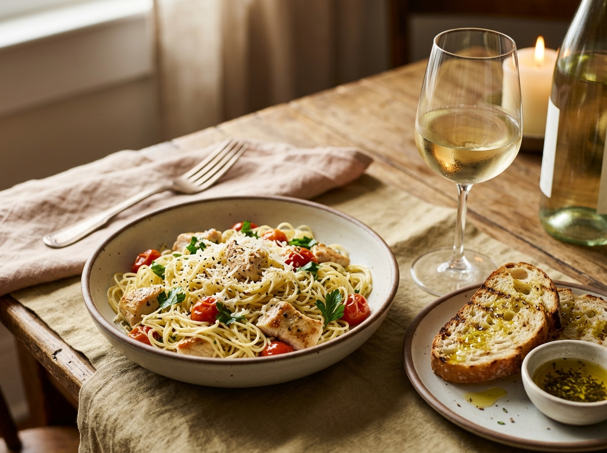 Elegant plating with fresh parsley garnish