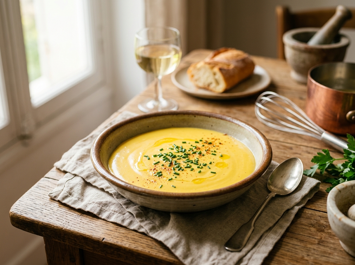 Perfectly emulsified hollandaise with golden color and smooth texture