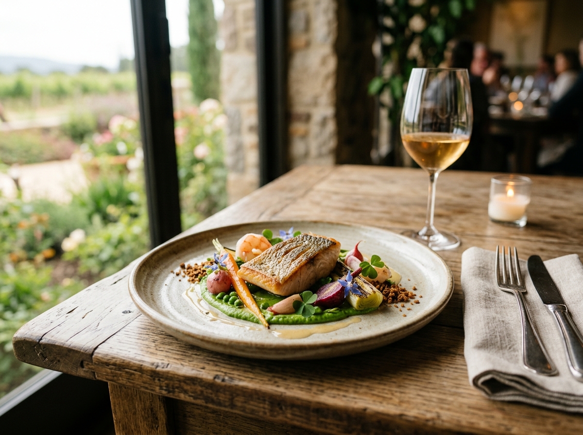 Elegant plating showcasing California's natural ingredients
