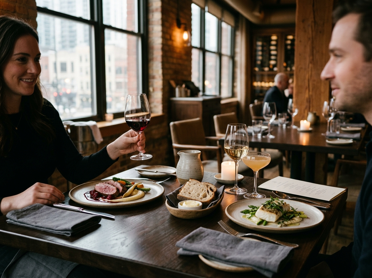 Intimate dining room at Chicago Michelin star restaurant