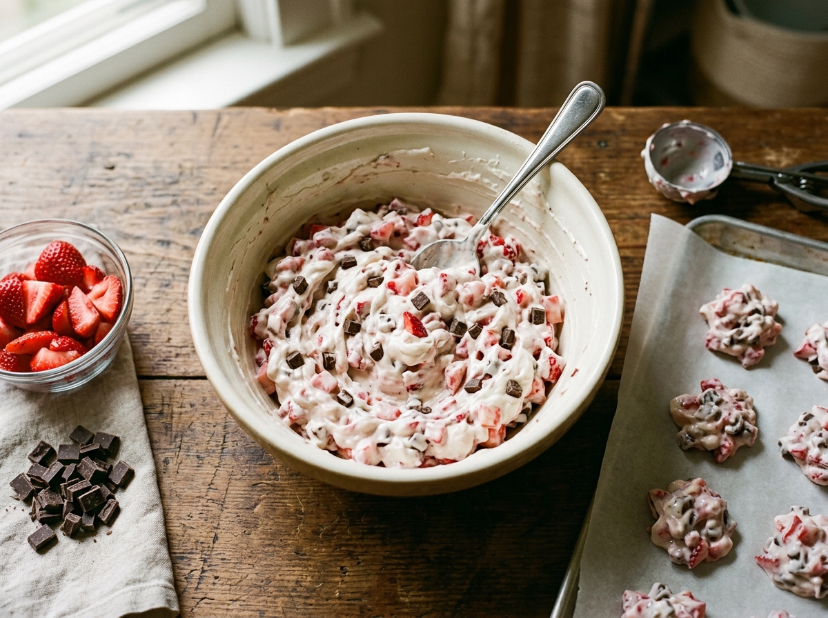 Chocolate-dipped yogurt clusters cooling on parchment paper.